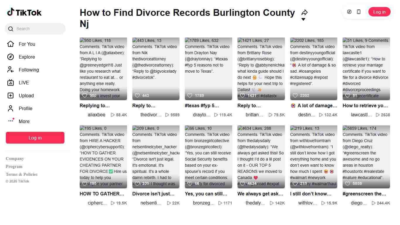 How to Find Divorce Records Burlington County Nj TikTok