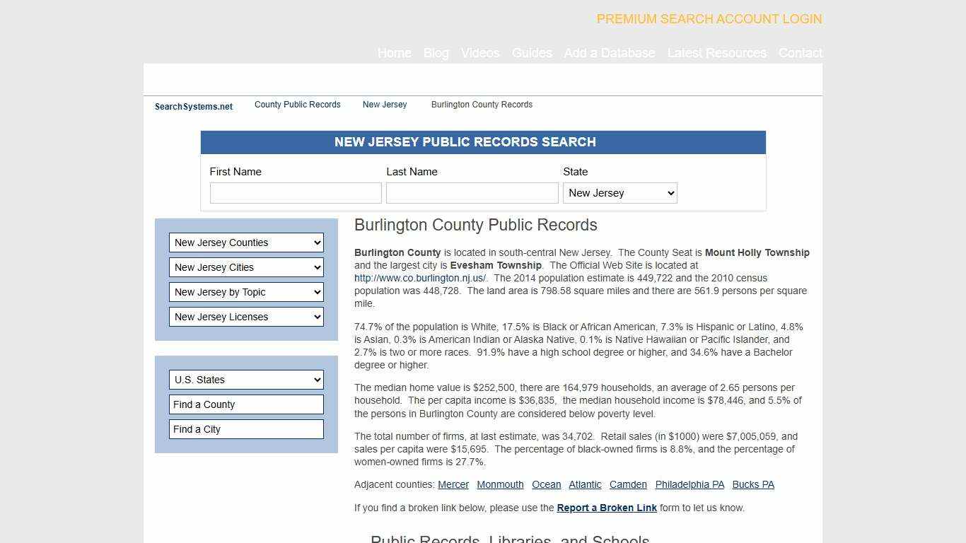 Burlington County Criminal and Public Records